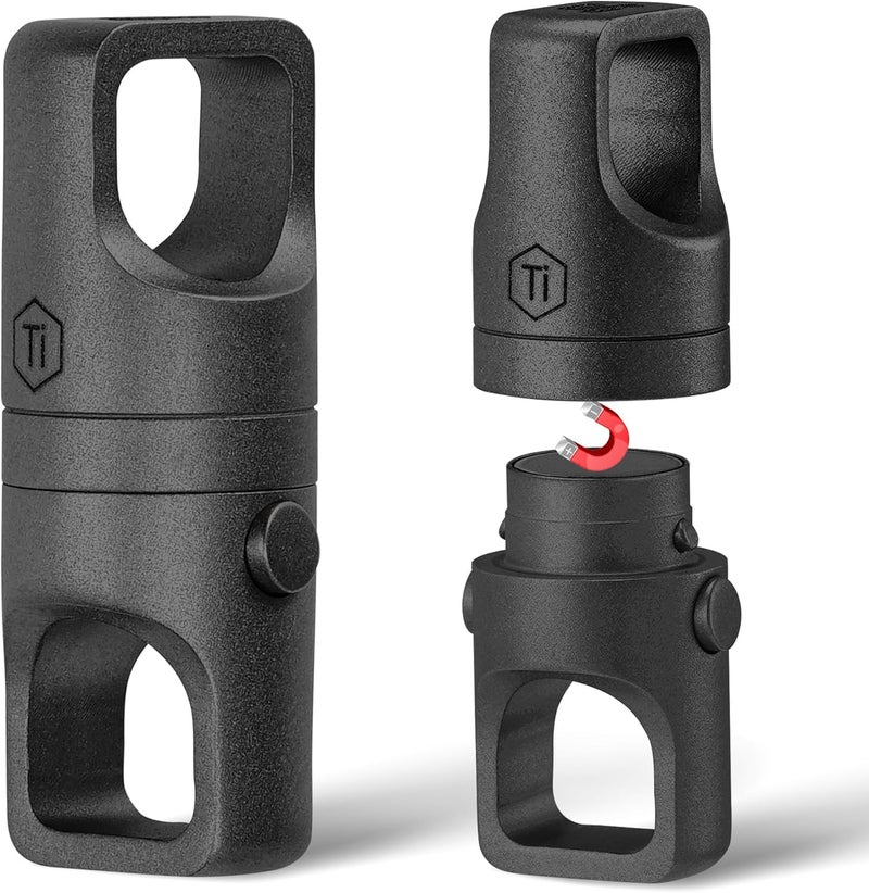 KeyUnity KA48 Titanium Magnetic Quick-Release Keychain, 360° Swivel Double-End Connector with Dual-Button Safety, 20kg Load, for Car Keys, USB Drives, and EDC Tools 2Pcs - Image 1